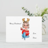 Chic Stylish Cozy Woman Christmas シーズンカード (スタンド正面)