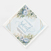 Chic Sweet 16th Dusty Blue and Gold Glitter Napkin (コーナー)
