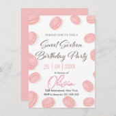 Chic & Sweet: Macaron Birthday Party 招待状 (正面/裏面)