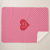Chic Sweet Pink Hearts Valentine Gift for Couples シェルパブランケット (正面(横))