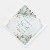 Chic Sweet Sixteen Blue and Gold Floral Table  (コーナー)