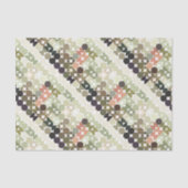 Chic Taupe Beige Light Olive Green Circles Pattern 薄葉紙 (正面)