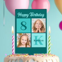 Chic Teal Birthday Party Custom Photo Collage