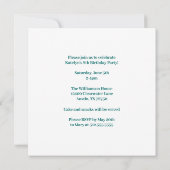 Chic Teal Photo Collage Custom Birthday Party 招待状 (裏面)
