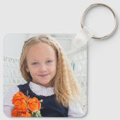 Chic Teal Photo Collage Personalized キーホルダー (裏面)