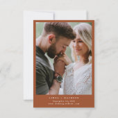 Chic Terracotta botanical crest monogram wedding セーブザデート (裏面)