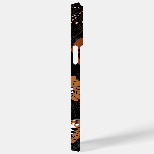 Chic Terracotta Brown and Black Butterfly Pattern Case-Mate iPhoneケース (裏面 / 右)