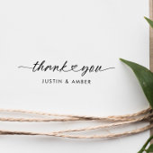 Chic Thank You Custom Names Script Heart ラバースタンプ