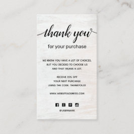 Chic Thank You For Your Purchase Add Logo 名刺