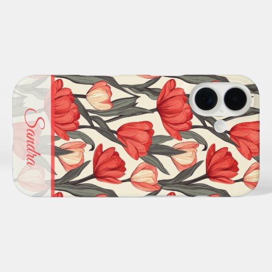 Chic Thank You Gift Tulip Name Case-Mate iPhoneケース (裏面 (横))