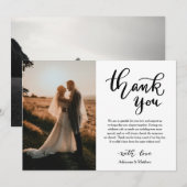 Chic Thank You Script 結婚's Photo サンキューカード (正面/裏面)