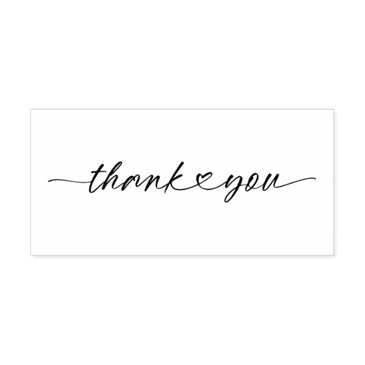 Chic Thank You | Script Heart ラバースタンプ (インプリント)