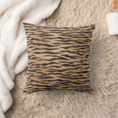 Chic Tiger Stripe Animal Print Safari Brown Black クッション (ブランケット)