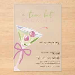 Chic Tini Bit Engaged Martini Bridal Shower アクリル招待状