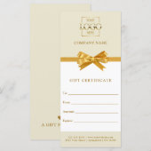 Chic Trendy Business Personalized Gift Certificate (正面/裏面)