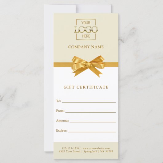 Chic Trendy Business Personalized Gift Certificate (正面)
