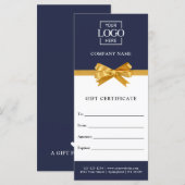 Chic Trendy Business Personalized Gift Certificate (正面/裏面)