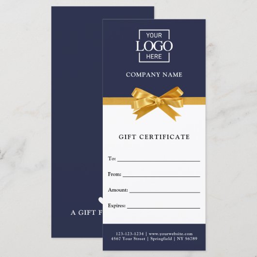 Chic Trendy Business Personalized Gift Certificate (正面/裏面)