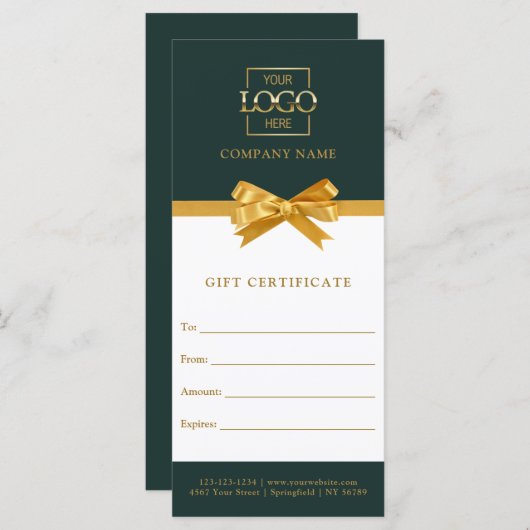 Chic Trendy Business Personalized Gift Certificate (正面/裏面)
