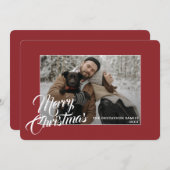 Chic Trendy Simple Traditional Red Border シーズンカード (正面/裏面)