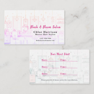 Chic Tropical Ipanema Hair Salo Appointment Card & 名刺