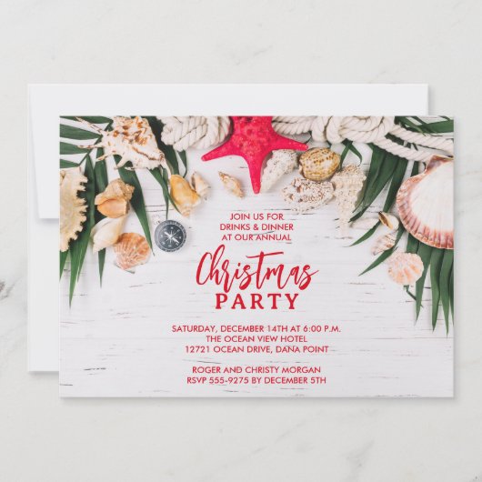 Chic Tropical Merry Christmas Party 招待状 (正面)