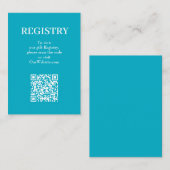 Chic Turquoise Wedding Registry QR Code エンクロージャーカード (正面/裏面)