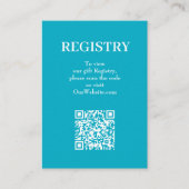 Chic Turquoise Wedding Registry QR Code エンクロージャーカード (正面)
