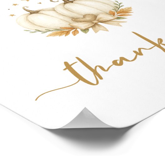 Chic Twin Pumpkind Baby Shower Card Book Gift ポスター (角)