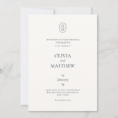 Chic Typograhy Monogram Wedding Invitation 招待状 (正面)