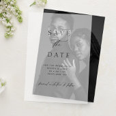 Chic Typographic Script Wedding Save the Date ベラム紙招待状