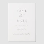 Chic Typographic Script Wedding Save the Date ベラム紙招待状 (正面)