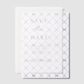 Chic Typographic Script Wedding Save the Date ベラム紙招待状 (オフセット (招待状))
