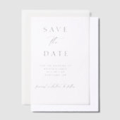 Chic Typographic Script Wedding Save the Date ベラム紙招待状 (オフセット)