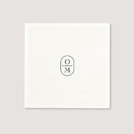Chic Typography Minimalist Monogram Wedding スタンダードカクテルナプキン