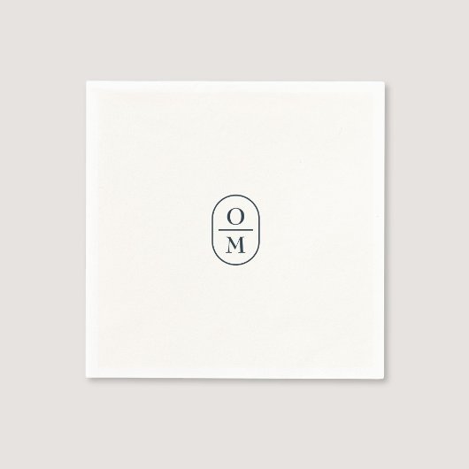 Chic Typography Minimalist Monogram Wedding スタンダードカクテルナプキン