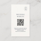 Chic Typography QR Wedding Website Enclosure Card エンクロージャーカード (正面)