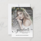 Chic Typography Script Graduate School Graduation 招待状 (正面)