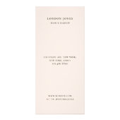 Chic Typography Services Blush Price List ラックカード (裏面)