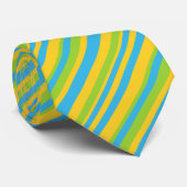 Chic Unisex Tie: Blue, Yellow, Green Stripes ネクタイ (ロール)