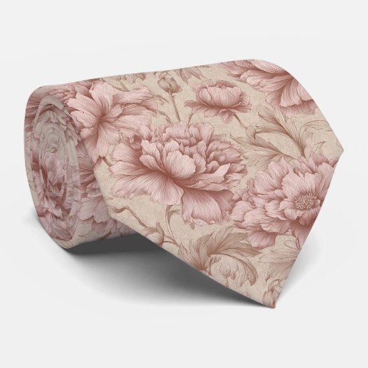 Chic Valentine Gifts For Dad Peonies ネクタイ (ロール)