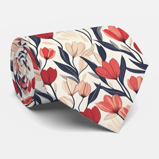 Chic Valentine Gifts For Dad Tulip ネクタイ (ロール)