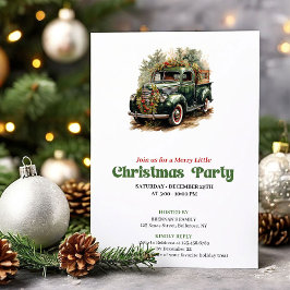 Chic Victorian Christmas Car Holiday Invitation 招待状