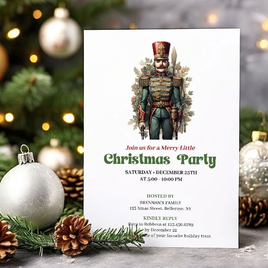 Chic Victorian Christmas Nutcracker Party Invites 招待状