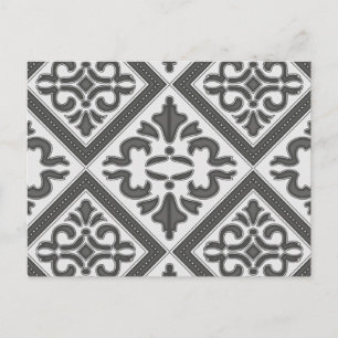 Chic Vintage design in pretty charcoal pattern ポストカード
