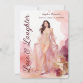 Chic Vintage Model Girl Lingerie Bridal Shower 招待状 (正面)