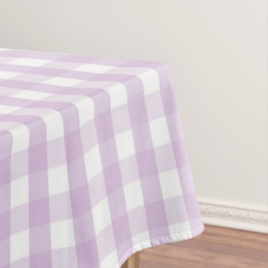 Chic Vintage Pastel Purple Gingham Pattern Spring  テーブルクロス (インサイチュ)
