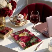 Chic Vintage Rose Red Floral  Monogrammed  プランナー手帳