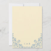 Chic Vintage Yellow Wedding Reception Dinner 招待状 (裏面)