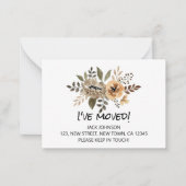 Chic Water Color Floraアナウンスメントカードを移動 ノートカード (正面)